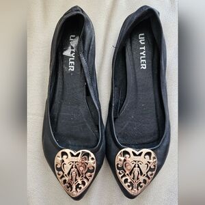 GUCCI Black Women's Flats with Gold Accents